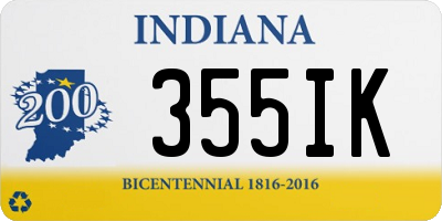 IN license plate 355IK