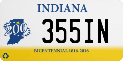IN license plate 355IN