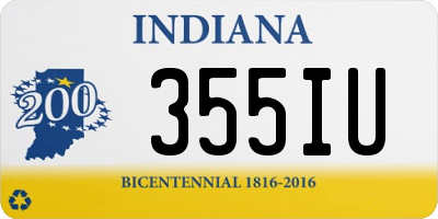 IN license plate 355IU