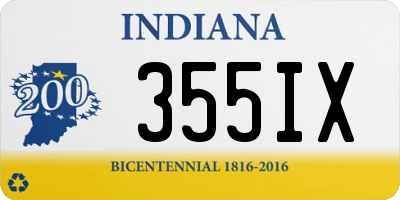 IN license plate 355IX