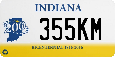 IN license plate 355KM