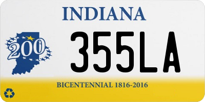 IN license plate 355LA