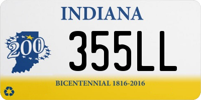 IN license plate 355LL