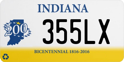 IN license plate 355LX