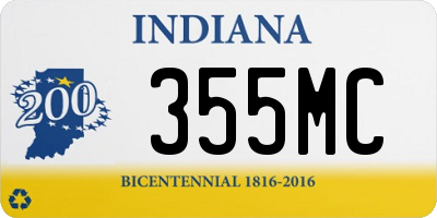 IN license plate 355MC