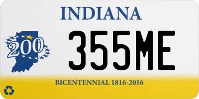 IN license plate 355ME