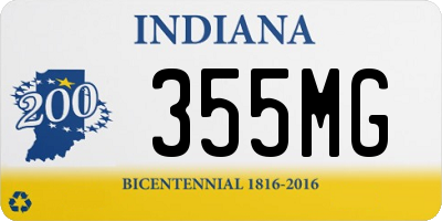 IN license plate 355MG