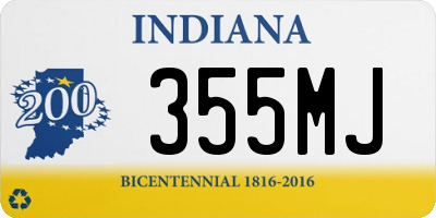 IN license plate 355MJ