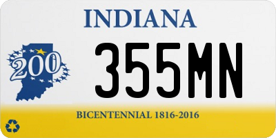 IN license plate 355MN