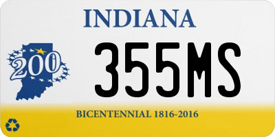 IN license plate 355MS