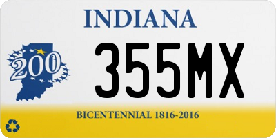 IN license plate 355MX