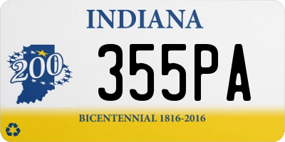 IN license plate 355PA