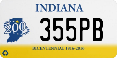 IN license plate 355PB