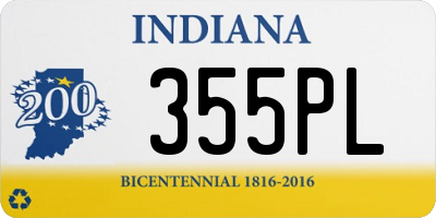 IN license plate 355PL