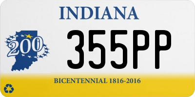 IN license plate 355PP