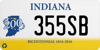 IN license plate 355SB