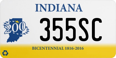 IN license plate 355SC