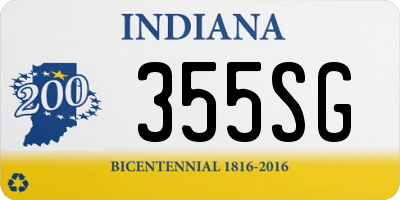 IN license plate 355SG