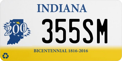 IN license plate 355SM