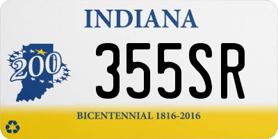 IN license plate 355SR