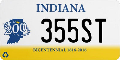 IN license plate 355ST