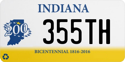 IN license plate 355TH