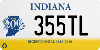 IN license plate 355TL