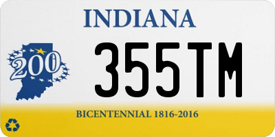 IN license plate 355TM