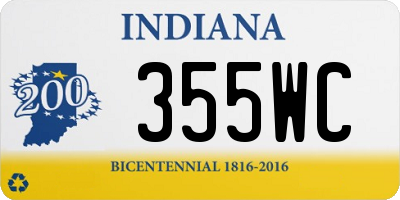 IN license plate 355WC