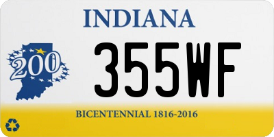 IN license plate 355WF