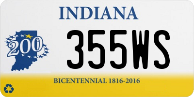 IN license plate 355WS