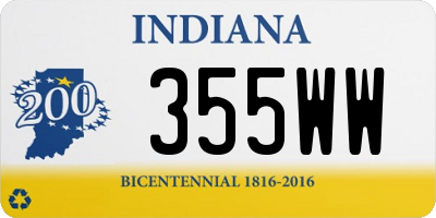 IN license plate 355WW