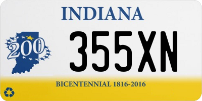 IN license plate 355XN