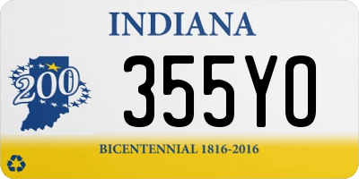 IN license plate 355YO