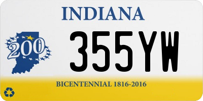 IN license plate 355YW