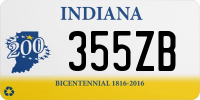 IN license plate 355ZB