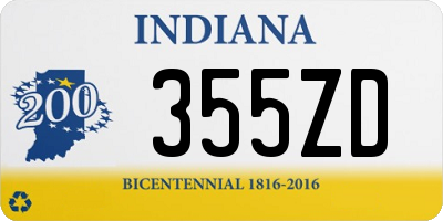 IN license plate 355ZD