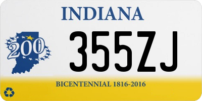 IN license plate 355ZJ