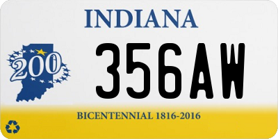 IN license plate 356AW