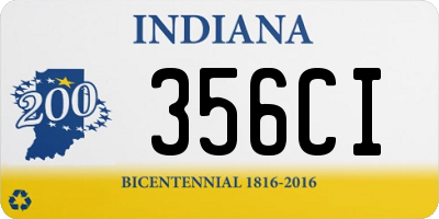 IN license plate 356CI