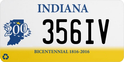 IN license plate 356IV