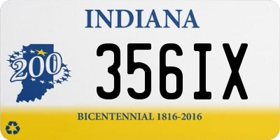 IN license plate 356IX