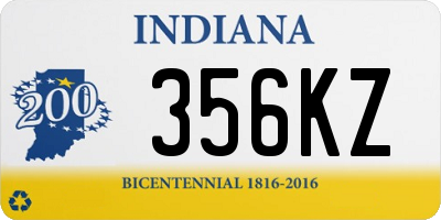 IN license plate 356KZ