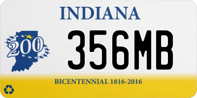 IN license plate 356MB