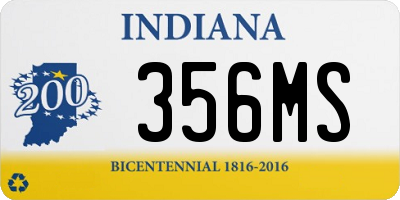 IN license plate 356MS