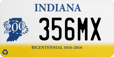 IN license plate 356MX