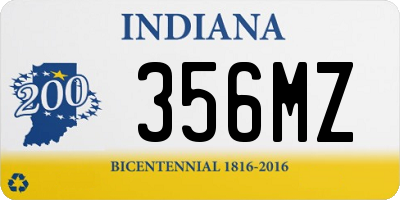 IN license plate 356MZ