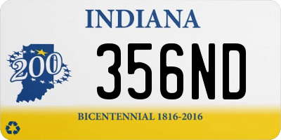 IN license plate 356ND