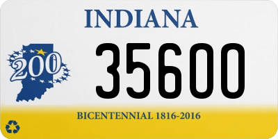 IN license plate 356OO