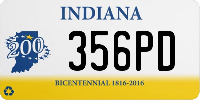 IN license plate 356PD